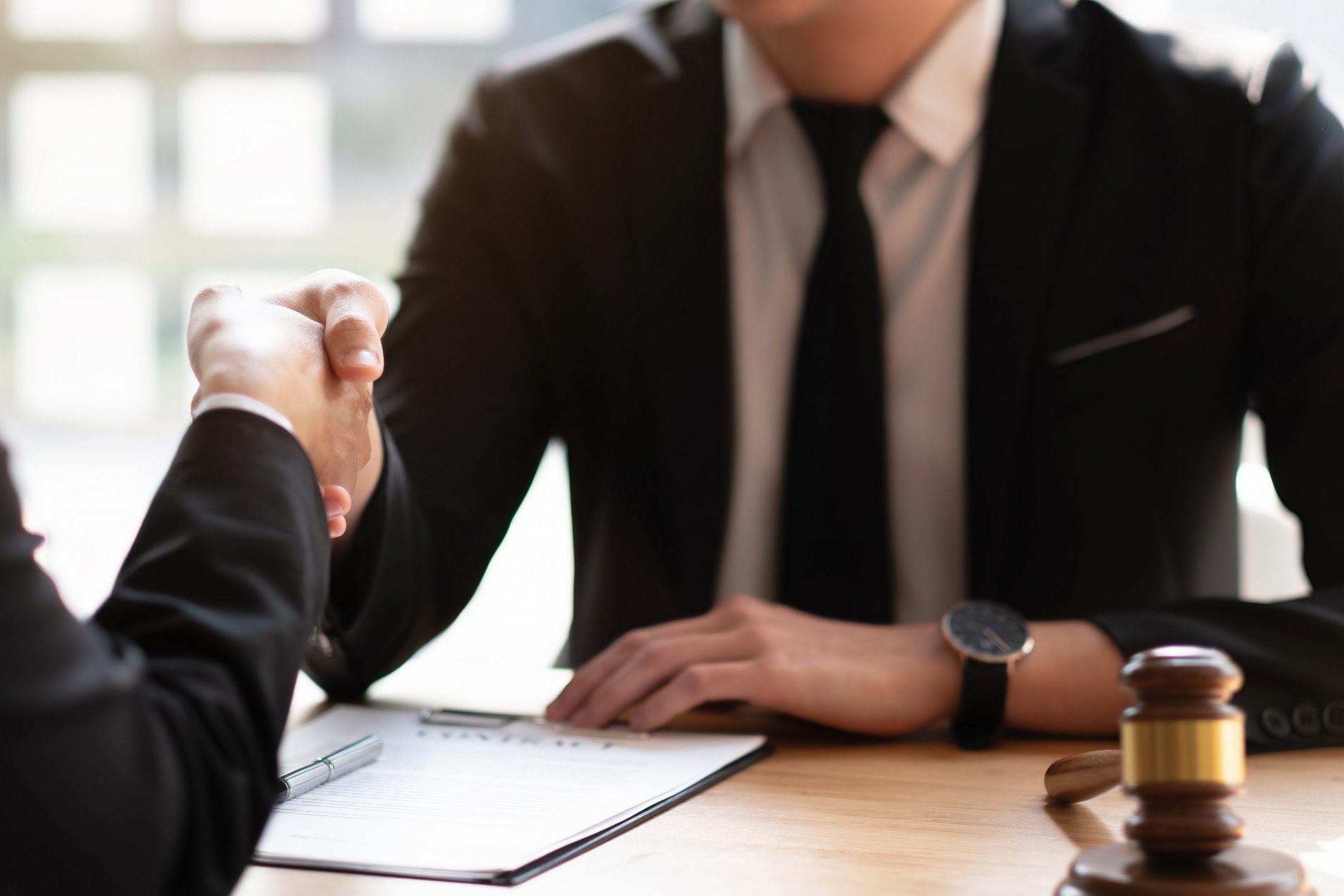 Business lawyer and partnership consult and meeting concept. Ima